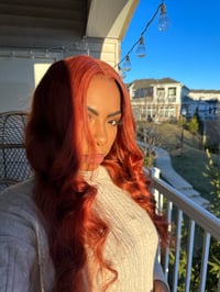 Image 3 of 24 inch GINGER reddish brown BODY WAVE LACE FRONT WIG