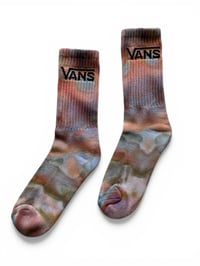 Image 4 of M/L Adult VANS Hand-Dyed Crew Socks in Mojave Watercolor Ice Dye