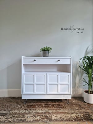 Image of Nathan Squares Slim Sideboard in White