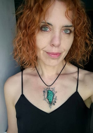 Malachite and hematite pendant 
