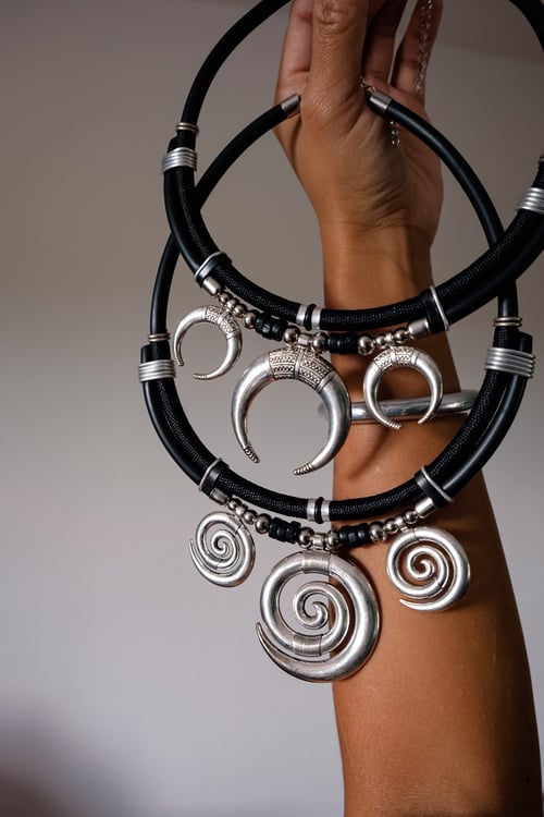Image of Moons & spirals necklace