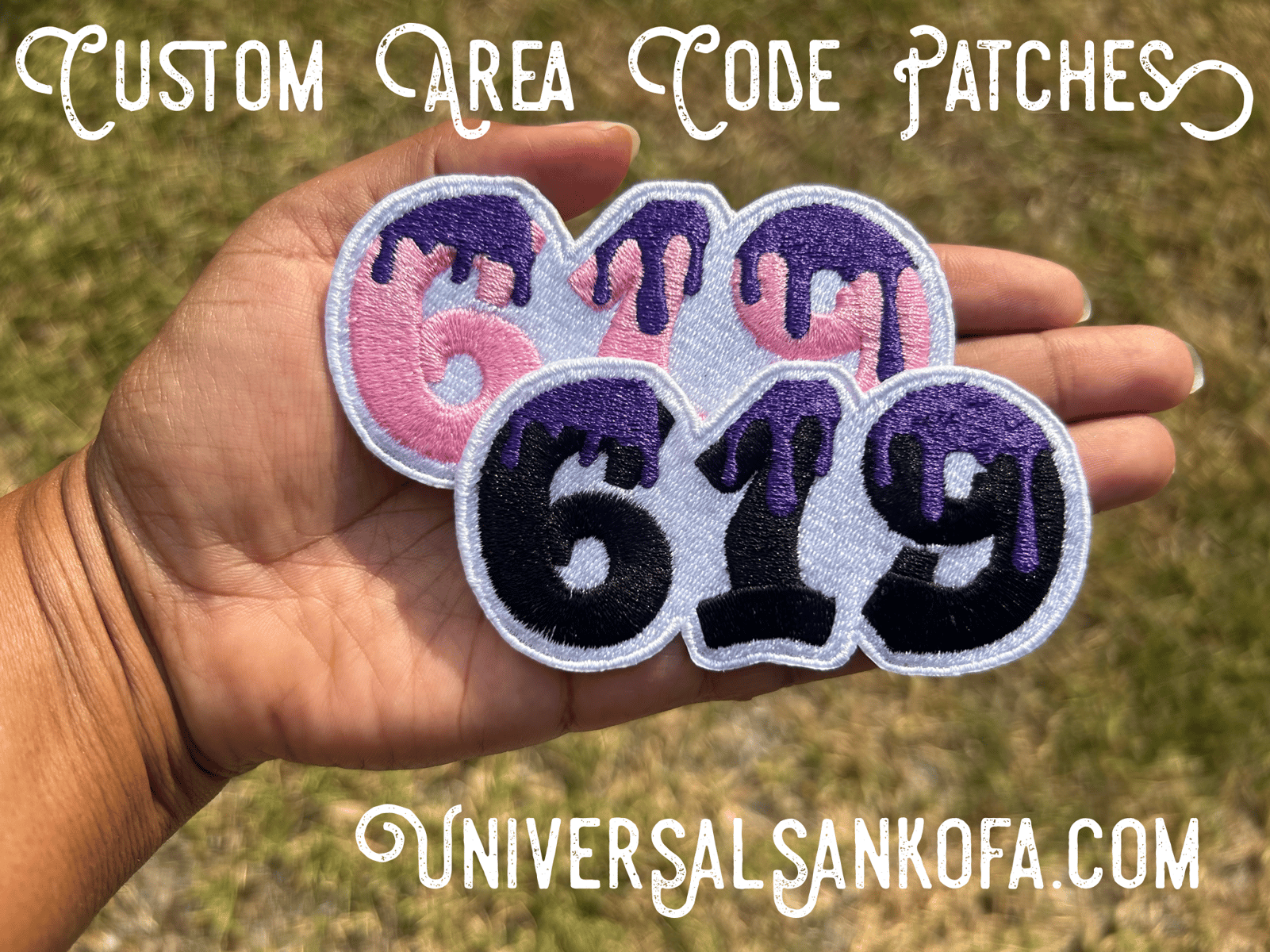 Custom Area Code Patches / Drip | Universal Sankofa