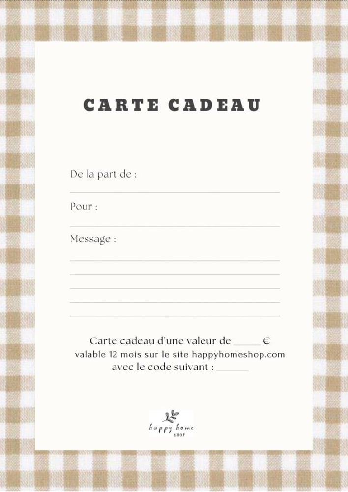 Image of Carte Cadeau