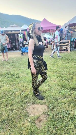 Image of Obsidian Spiral Wide Waistband High-Rise Leggings