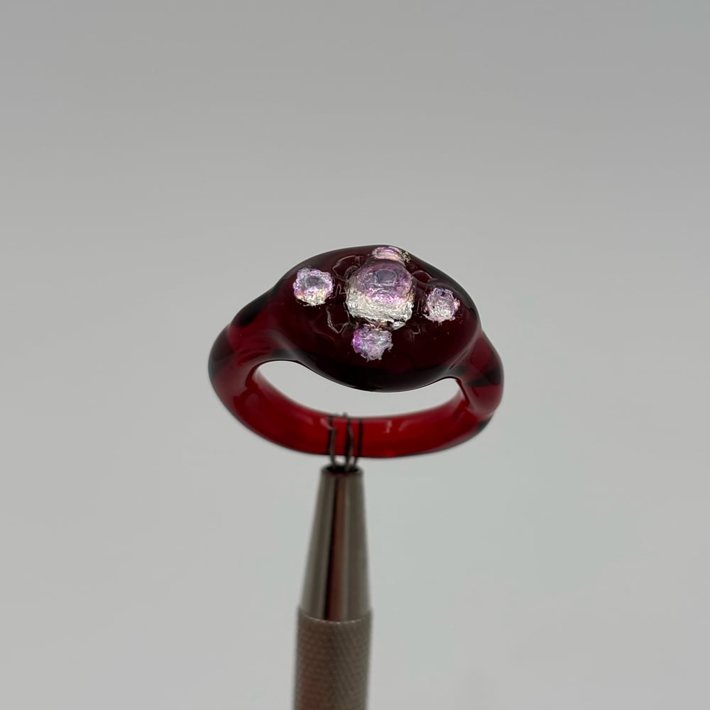 Image of deep red baroque ring