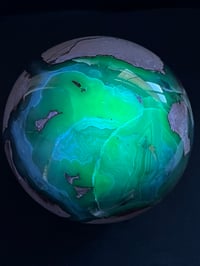 Image 6 of Large Volcano Agate Sphere UV #2112