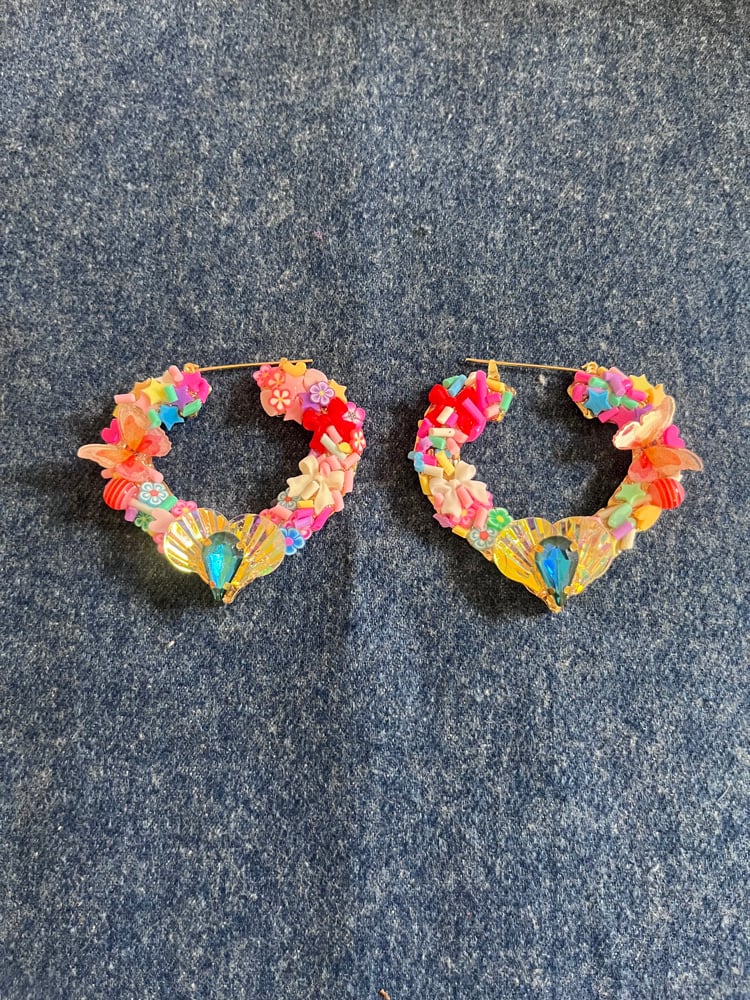 Image of Junk charm earrings 