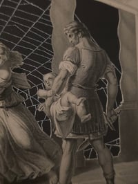 Image 4 of " The judgement of Solomon” 1800s Bible page with preserved web