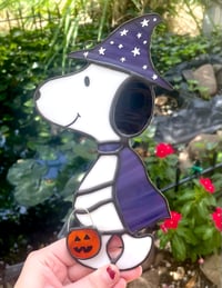 Image 3 of Stained Glass Halloween Snoopy