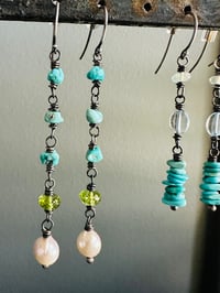 Image 11 of Lone Mountain turquoise and peridot earrings