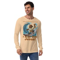 Image 7 of I Ride With Jesus Surfing Unisex Long Sleeve Tee