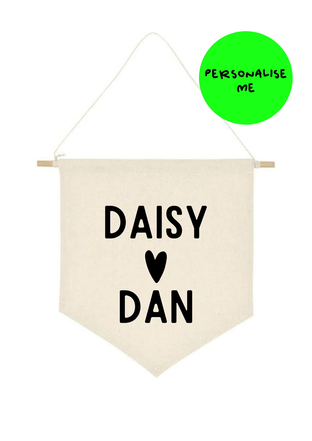 Personalised Pennant Banner 24 x 24cm