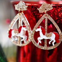 Image 1 of Princes Street Carousel Horse Earrings 