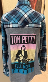 Vintage Blue/White/Black Flannel Shirt Tom Petty