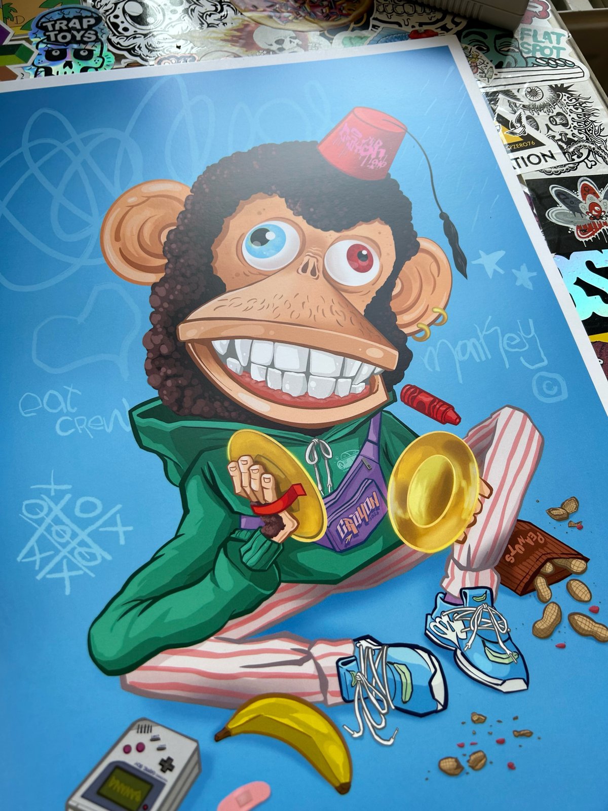 Like a monkey with a miniature symbol | kid crayon