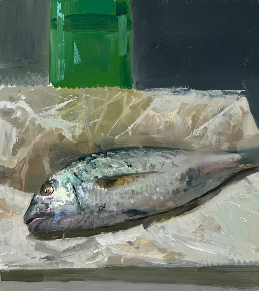Image of a fish and a bottle 