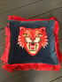 Blue Velvet Red Tiger Red Frinfe Cushion Cover Image 8