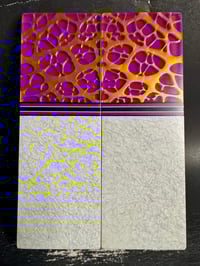 Image 2 of @Kaoticartworks Resin & White Glass Micarta GLOW Segmented Knife Scales