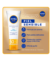 Image 2 of Nivea Protector Solar Sensible Protector Solar Facial SPF 50 Sin Sensación Grasosa