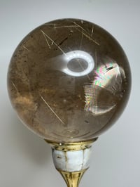 Image 4 of Golden Rutile In Smoky Quartz Sphere #1771