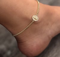 Image 1 of White Gold Plated Heart Anklet for Women - Silver Tone Bridal Gift", Anklet, Gift For Her.