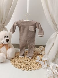 Image 1 of Newborn boys onesie for photo shoots |  Nick | cold brown