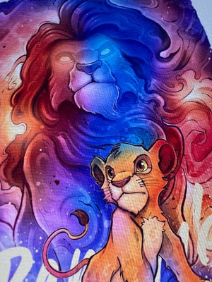 Image of Simba & Mufasa Watercolor (Reserva)
