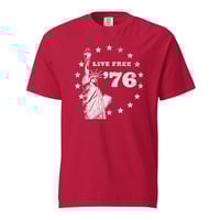 Image 7 of Live Free 76 Liberty Distressed Unisex garment-dyed heavyweight t-shirt