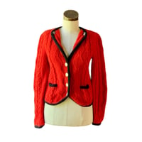 Image 1 of Polo Ralph Lauren Red Cardigan Sweater Small