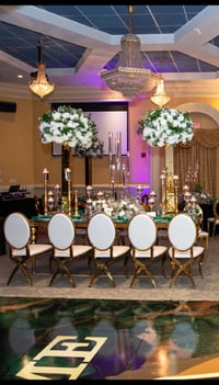 Image 1 of Luxury table and Luxury chairs setup.  Setup of 12 guests 