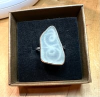 Image 3 of Pale blue seaglass ring, size N