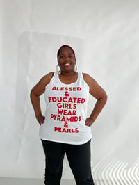 Image 2 of White Tank Top BLESSED & EDUCATED