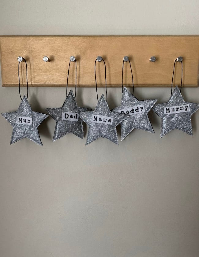 Glitter Star Decorations - Personalised