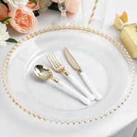 Image 1 of Clear Gold Beaded charge 
