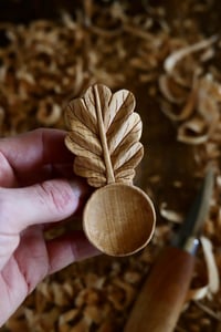 Image 3 of . Oak Leaf Coffee Scoop