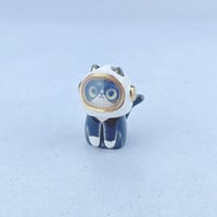 Image 2 of Tuxedo cat with astronaut helmet ceramic figurine (helmet cover version)