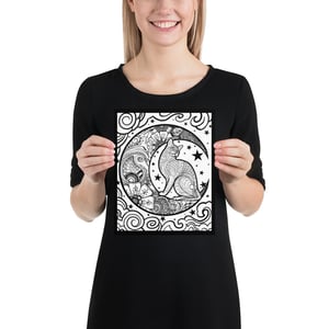 Moon/Cat Mandala Coloring Poster