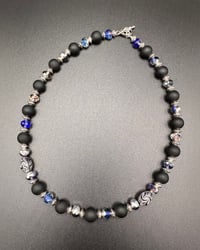 Image 5 of Black & Blue Uranium Accented Necklace & Earring Set