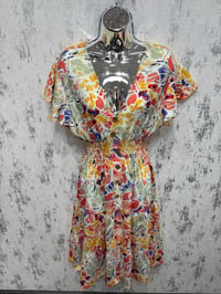 Image 3 of Shannon - V Neck Angel Sleeve Midi Dress