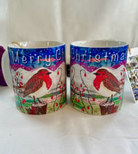 Image 2 of Christmas Robin Ceramic Mugs