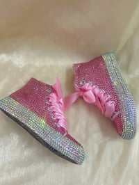 Image 4 of Toddler Girl Bling Crystals Canvas Kids Shoes