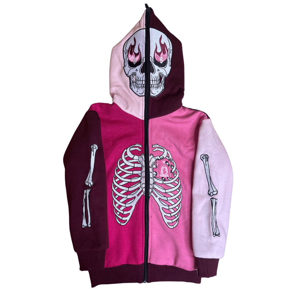 Image of Big Kids Triple Pink SkeleZip