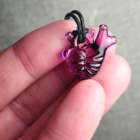 Image 3 of MINIATURE "LOVE YOU TO THE MOON AND BACK" ANATOMICAL HEART PENDANT 11