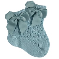 Image 3 of Open knit ankle bow socks 