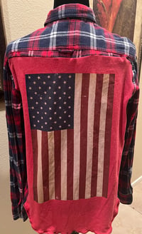 Vintage Red/Blue/White Flannel Shirt American Flag