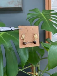 Image 4 of Golden Leaf Autumnal Stud Earrings