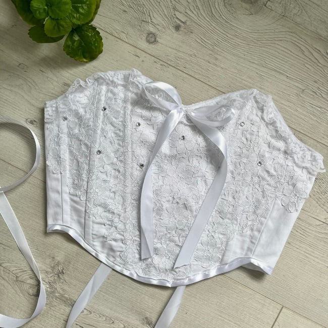 White Lace corset with embellishment