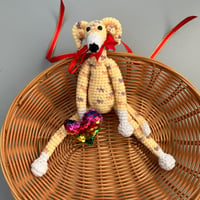 Image 1 of Cocheted Sighthound Ornament #014