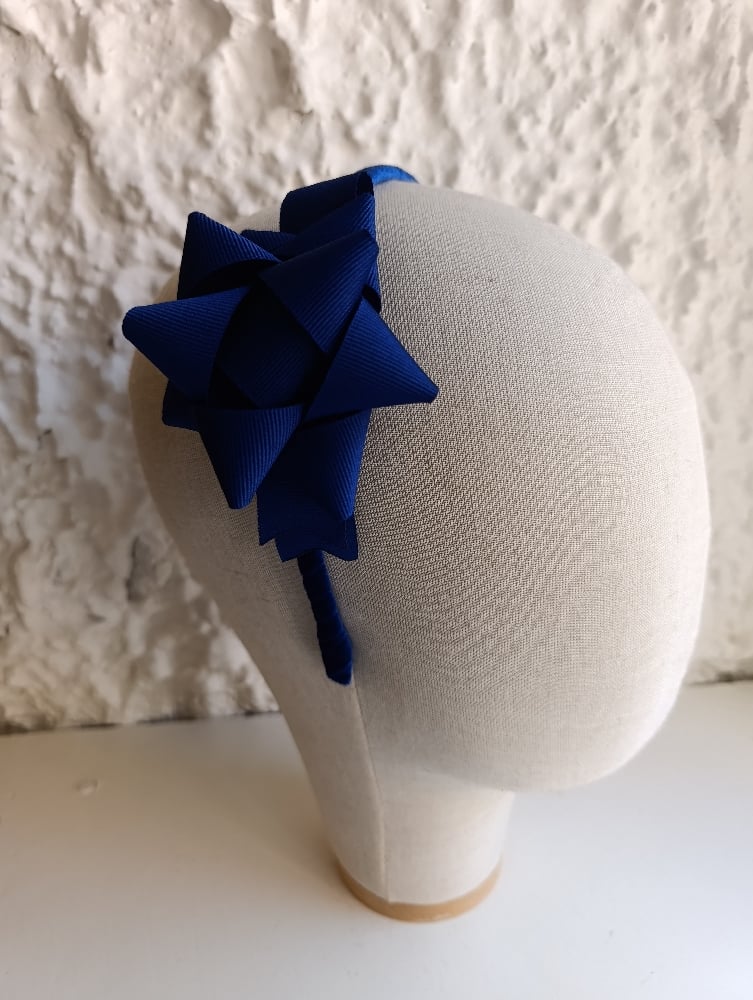 Image of Cerchietto coccarda blu elettrico 