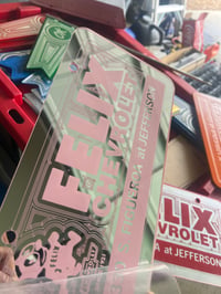 Image 1 of CHROME & PINK FELIX CHRVROLET ICONIC LICENSE PLATE 